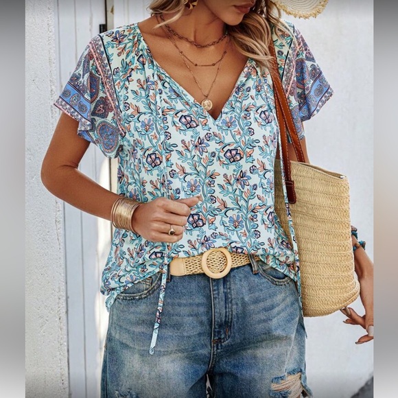 Boho floral print blouse - Picture 5 of 8